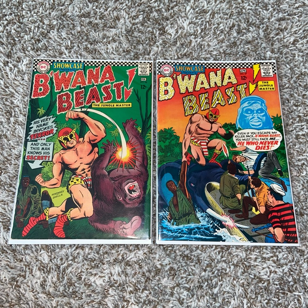 VINTAGE 1967 DC COMICS Key 1st & 2nd App B’Wana Beast Silver Age Comics 66-67